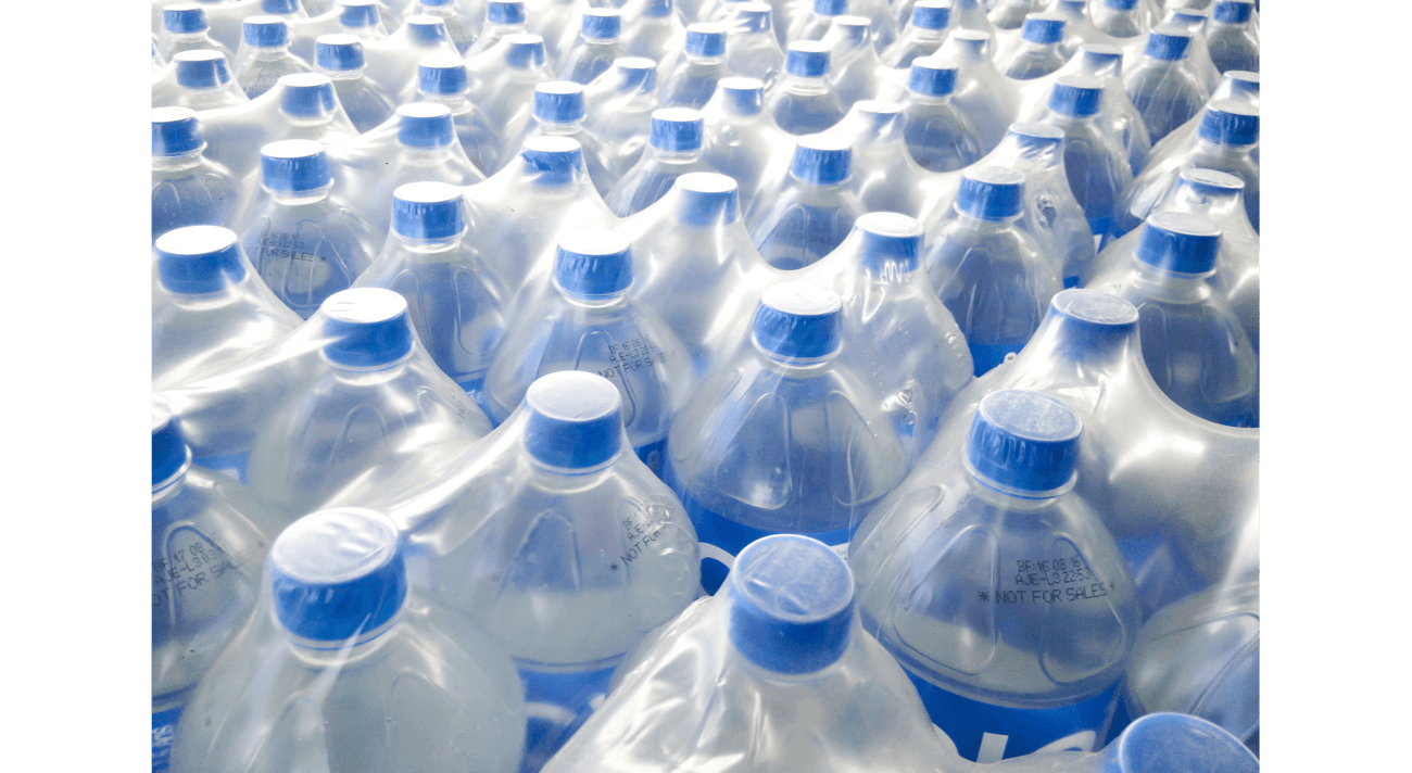 Packages of bottled water Packages of bottled water